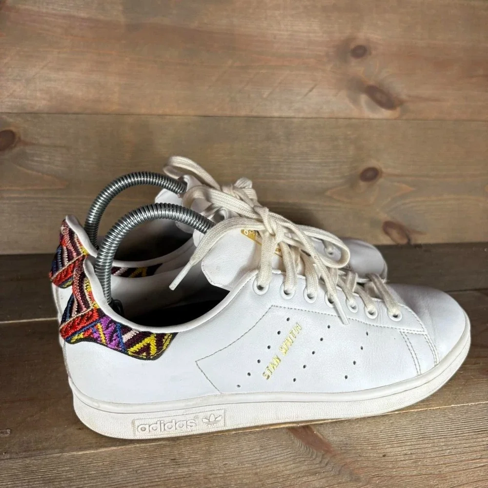 adidas stan smith womens size 8.5 shoes white leather farm comfort sneakers